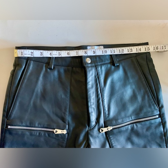 Paul Smith *RARE* Moto Leather Trousers Size 30/31 Silver Zips “Look 46” AW19 - Picture 15 of 17